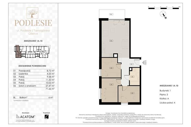 Apartament wakacyjny 71,66 m², piętro 3, oferta nr 1A.10