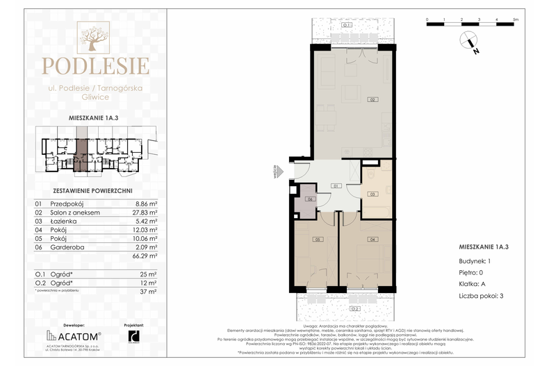 Apartament wakacyjny 66,29 m², parter, oferta nr 1A.3