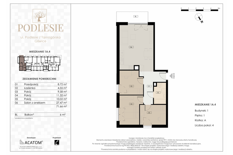 Apartament wakacyjny 71,66 m², piętro 1, oferta nr 1A.4