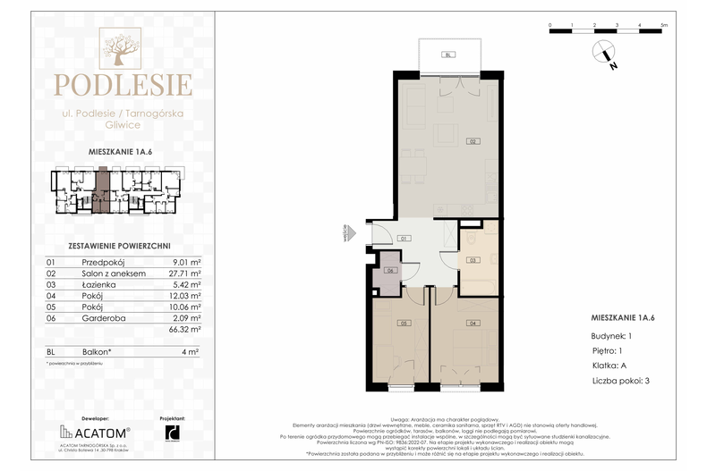 Apartament wakacyjny 66,32 m², piętro 1, oferta nr 1A.6