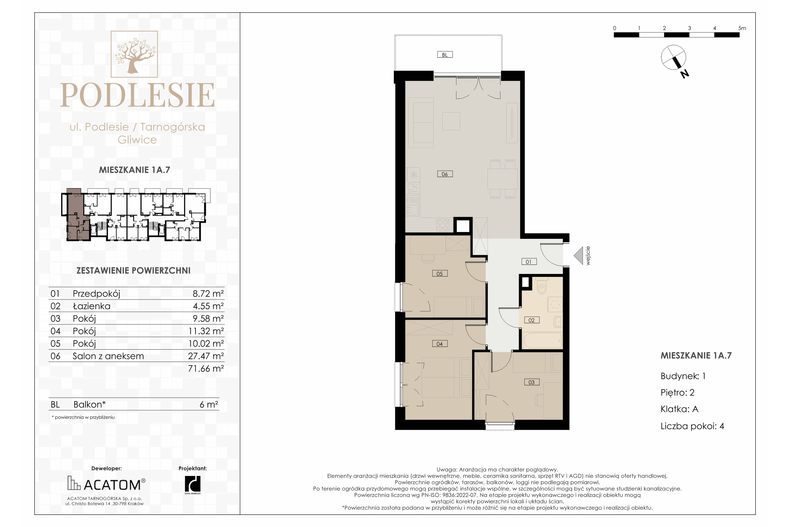 Apartament wakacyjny 71,66 m², piętro 2, oferta nr 1A.7