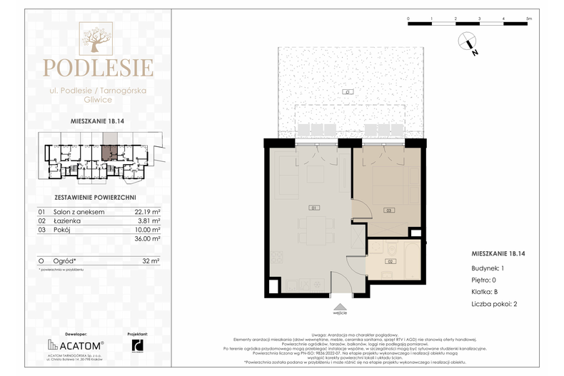 Apartament wakacyjny 36,00 m², parter, oferta nr 1B.14