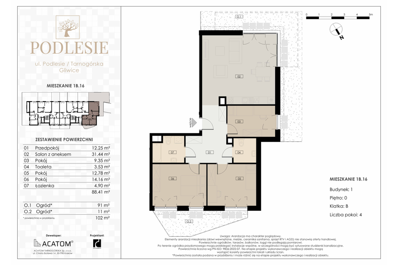 Apartament wakacyjny 88,41 m², parter, oferta nr 1B.16