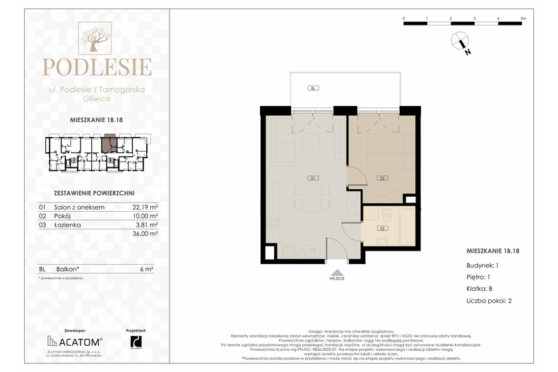 Apartament wakacyjny 36,00 m², piętro 1, oferta nr 1B.18