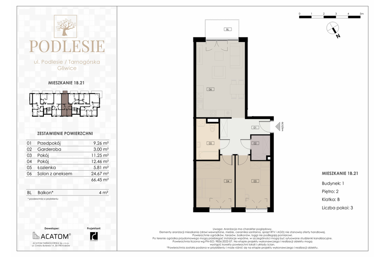Apartament wakacyjny 66,45 m², piętro 2, oferta nr 1B.21
