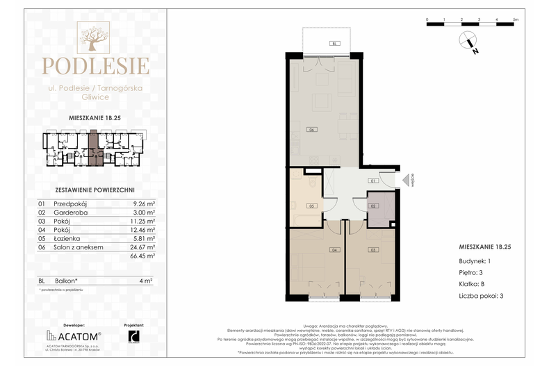 Apartament wakacyjny 66,45 m², piętro 3, oferta nr 1B.25