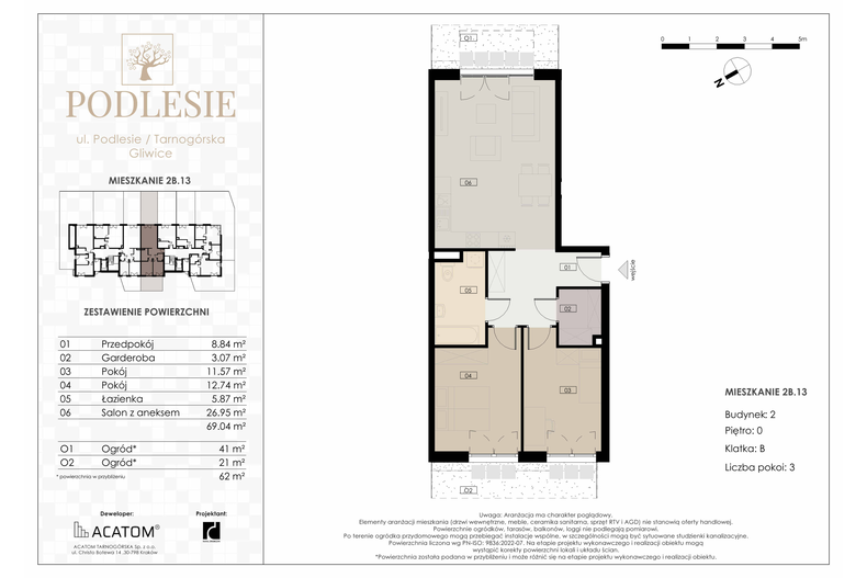 Apartament wakacyjny 69,04 m², parter, oferta nr 2B.13