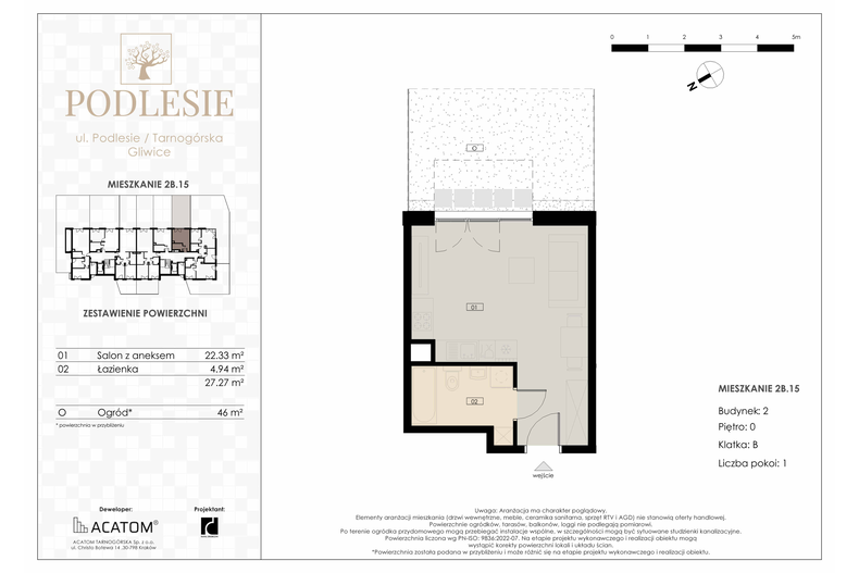 Apartament wakacyjny 27,27 m², parter, oferta nr 2B.15