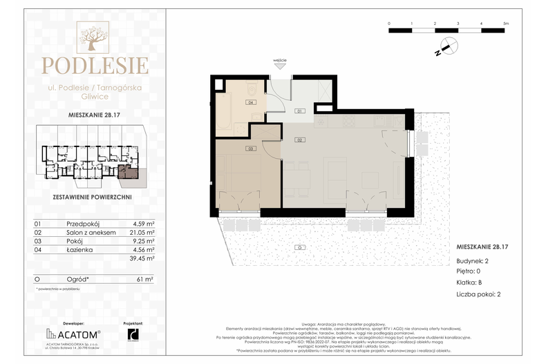 Apartament wakacyjny 39,45 m², parter, oferta nr 2B.17