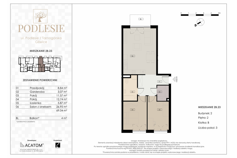 Apartament wakacyjny 69,04 m², piętro 2, oferta nr 2B.23