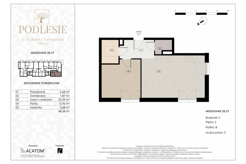 Apartament wakacyjny 48,58 m², piętro 2, oferta nr 2B.27