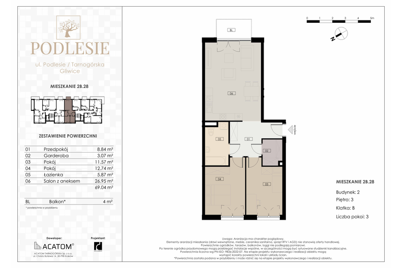 Apartament wakacyjny 69,04 m², piętro 3, oferta nr 2B.28