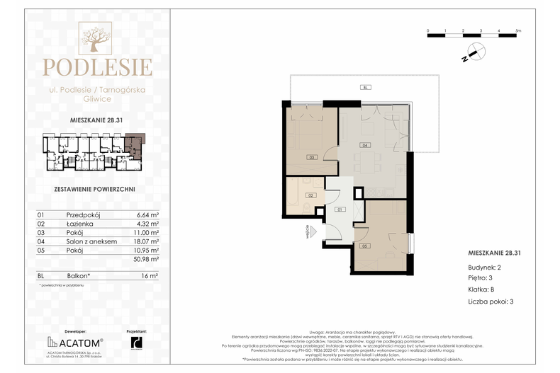 Apartament wakacyjny 50,98 m², piętro 3, oferta nr 2B.31