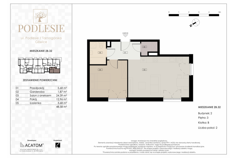 Apartament wakacyjny 48,58 m², piętro 3, oferta nr 2B.32