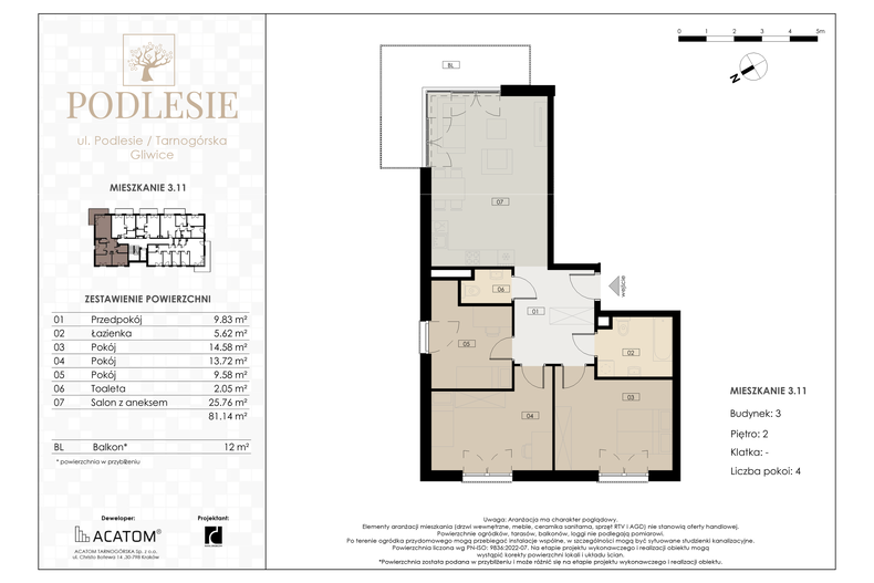Apartament wakacyjny 81,14 m², piętro 2, oferta nr 3.11