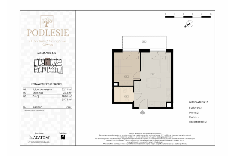 Apartament wakacyjny 35,75 m², piętro 2, oferta nr 3.13