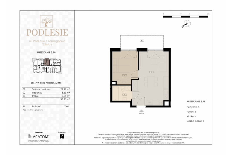 Apartament wakacyjny 35,75 m², piętro 3, oferta nr 3.18