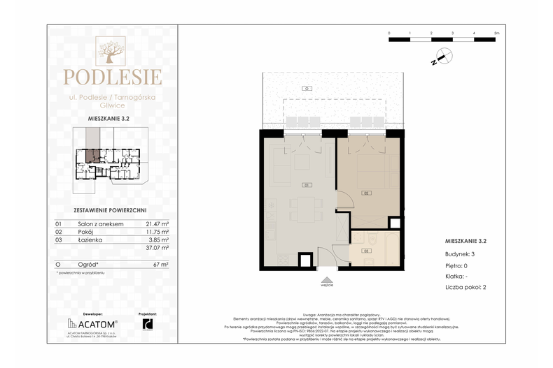 Apartament wakacyjny 37,07 m², parter, oferta nr 3.2