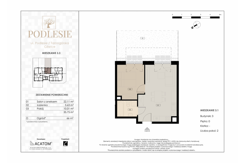 Apartament wakacyjny 35,75 m², parter, oferta nr 3.3