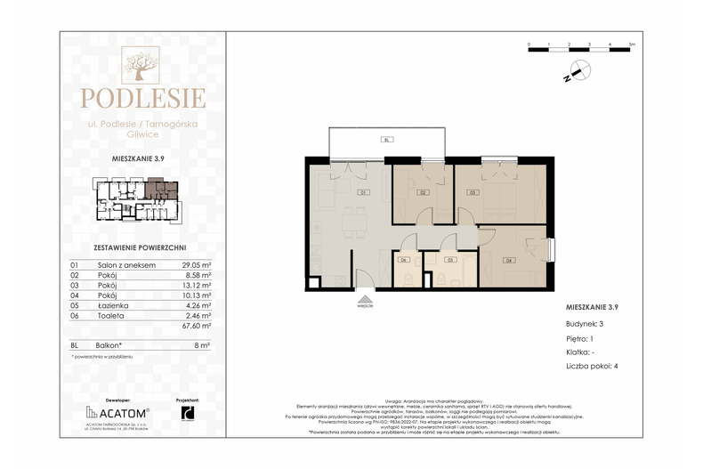 Apartament wakacyjny 67,60 m², piętro 1, oferta nr 3.9