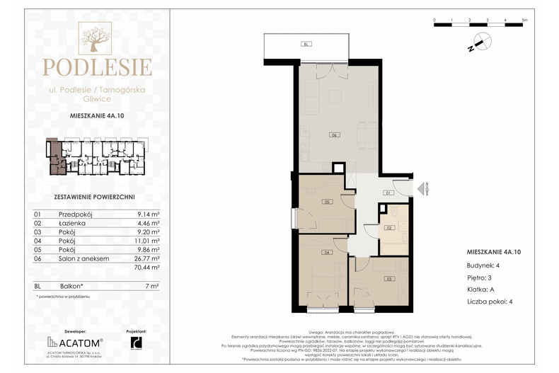 Apartament wakacyjny 70,44 m², piętro 3, oferta nr 4A.10