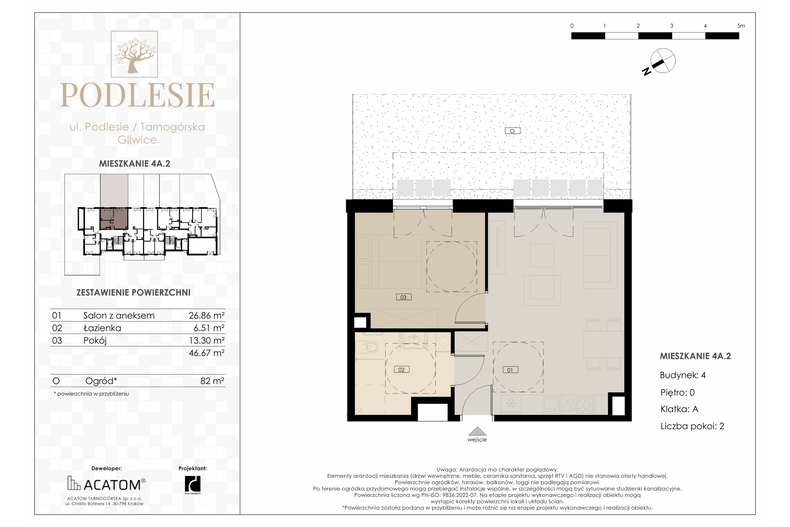 Apartament wakacyjny 46,67 m², parter, oferta nr 4A.2
