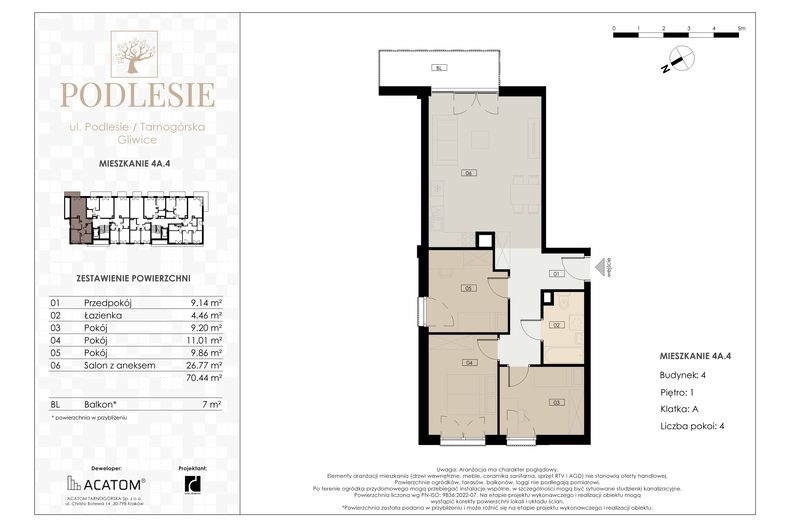Apartament wakacyjny 70,44 m², piętro 1, oferta nr 4A.4