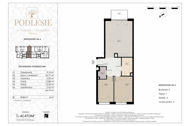 Apartament wakacyjny 66,74 m², piętro 1, oferta nr 4A.6