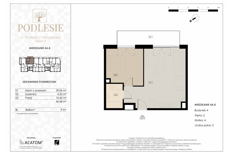 Apartament wakacyjny 46,68 m², piętro 2, oferta nr 4A.8