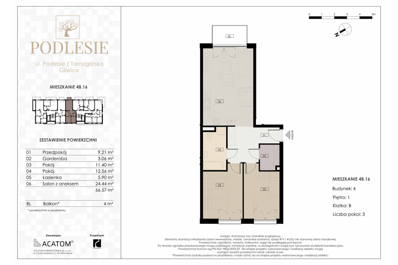 Apartament wakacyjny 66,57 m², piętro 1, oferta nr 4B.16