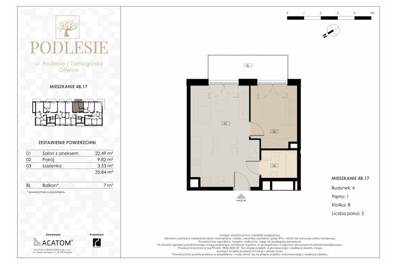 Apartament wakacyjny 35,84 m², piętro 1, oferta nr 4B.17