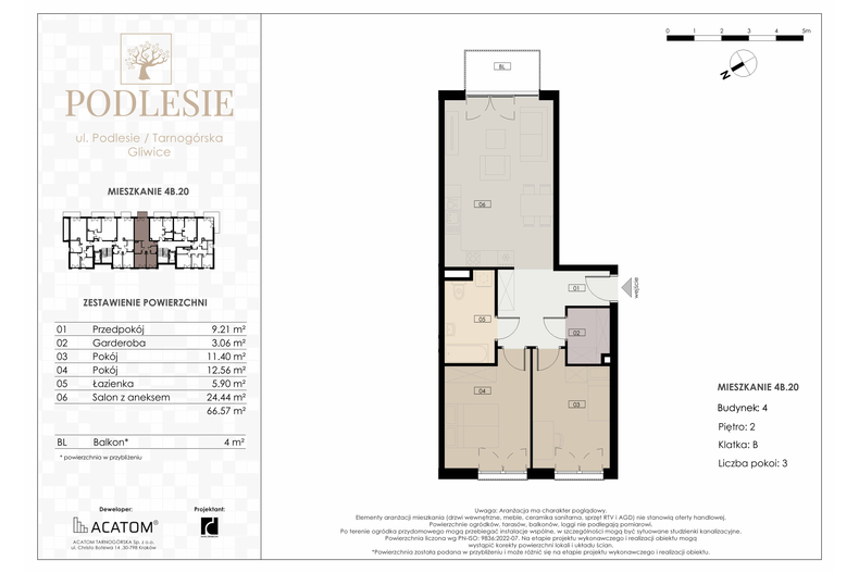 Apartament wakacyjny 66,57 m², piętro 2, oferta nr 4B.20