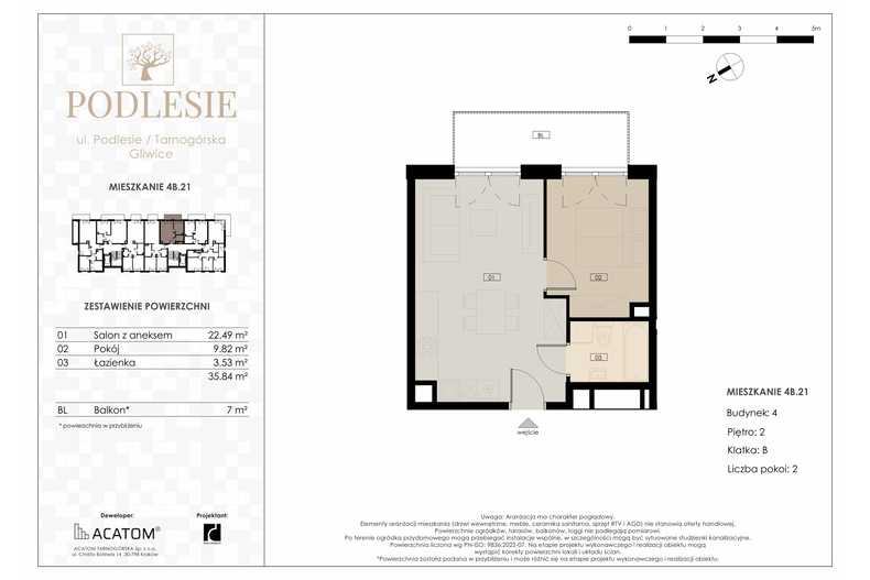 Apartament wakacyjny 35,84 m², piętro 2, oferta nr 4B.21