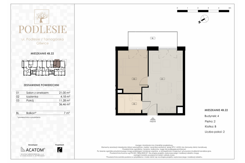 Apartament wakacyjny 36,46 m², piętro 2, oferta nr 4B.22