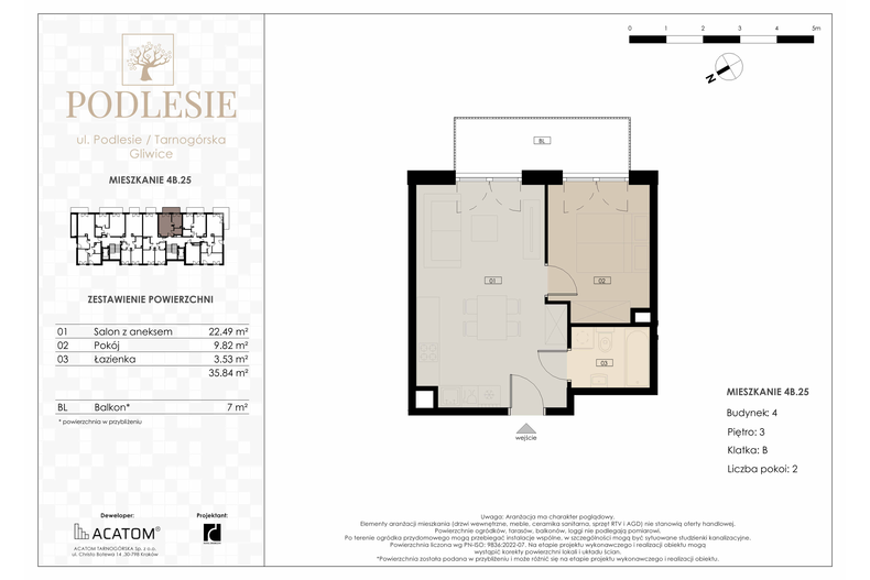 Apartament wakacyjny 35,84 m², piętro 3, oferta nr 4B.25