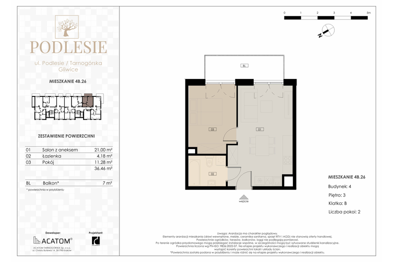 Apartament wakacyjny 36,46 m², piętro 3, oferta nr 4B.26