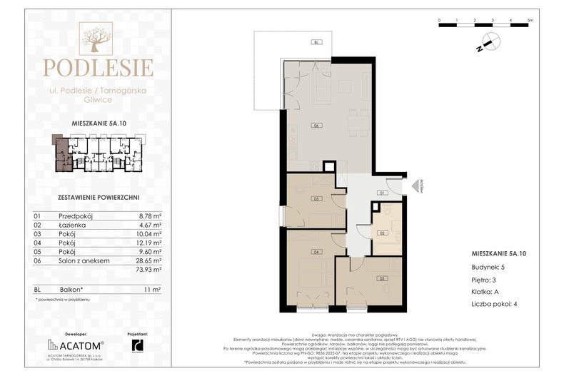 Apartament wakacyjny 73,93 m², piętro 3, oferta nr 5A.10