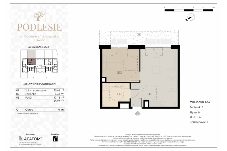Apartament wakacyjny 45,27 m², parter, oferta nr 5A.2