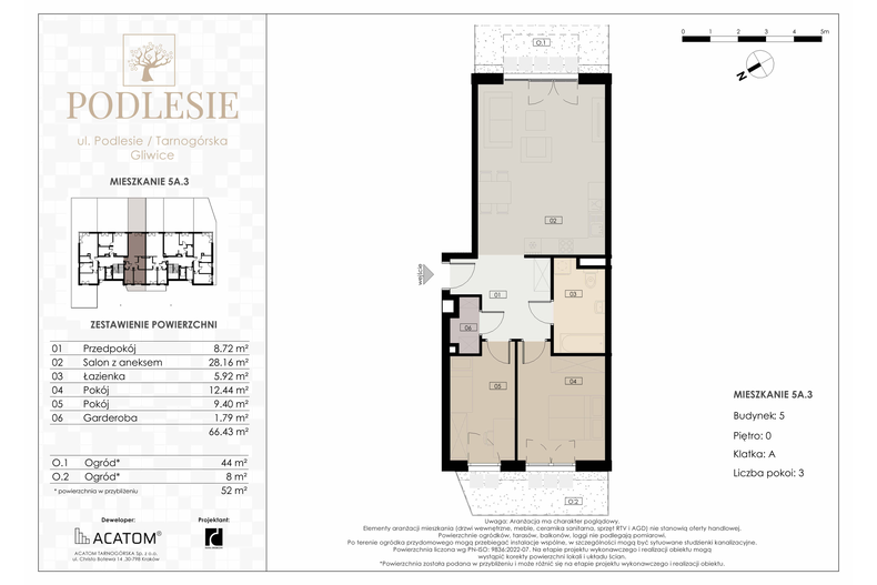 Apartament wakacyjny 66,43 m², parter, oferta nr 5A.3