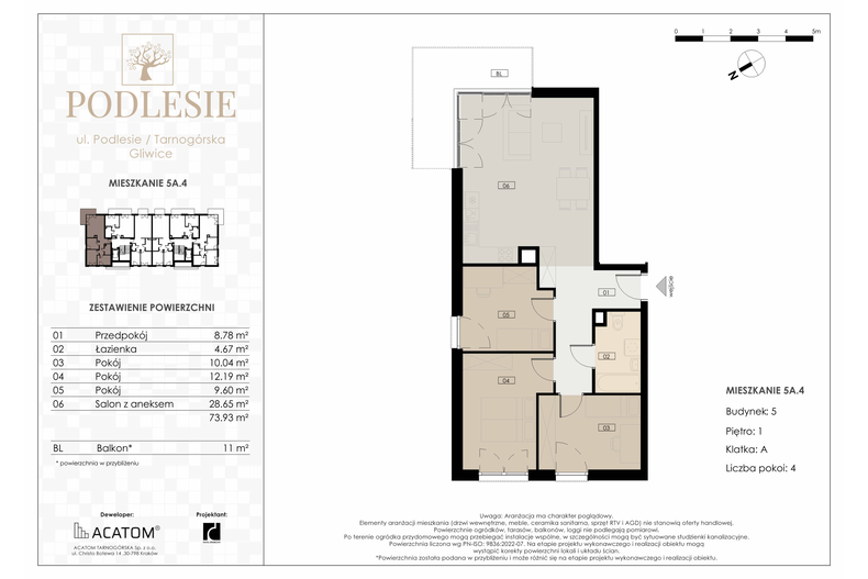 Apartament wakacyjny 73,93 m², piętro 1, oferta nr 5A.4