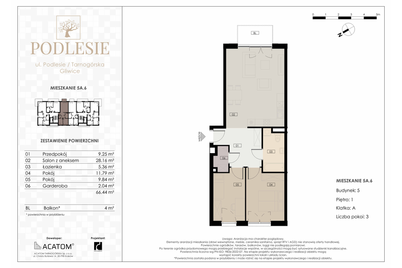 Apartament wakacyjny 66,44 m², piętro 1, oferta nr 5A.6