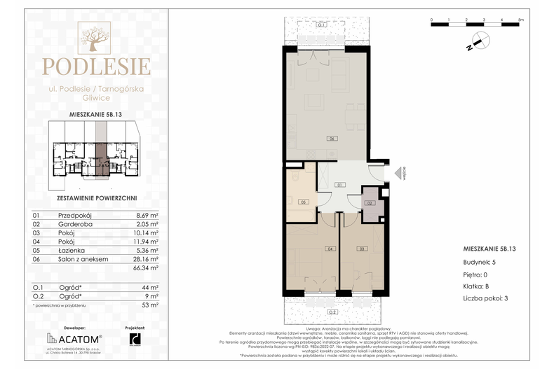 Apartament wakacyjny 66,34 m², parter, oferta nr 5B.13