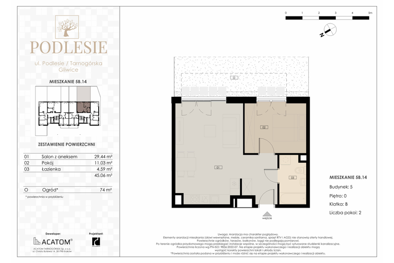 Apartament wakacyjny 45,06 m², parter, oferta nr 5B.14