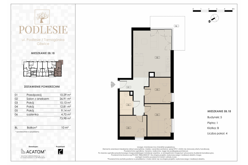 Apartament wakacyjny 73,98 m², piętro 1, oferta nr 5B.18