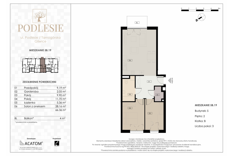 Apartament wakacyjny 66,36 m², piętro 2, oferta nr 5B.19