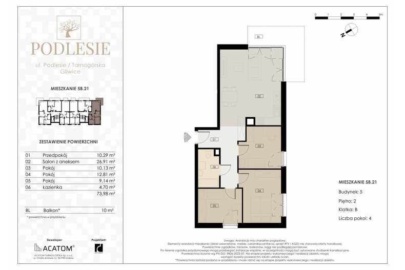 Apartament wakacyjny 73,98 m², piętro 2, oferta nr 5B.21