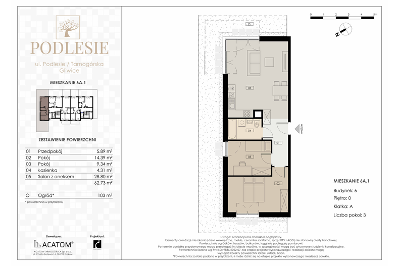 Apartament wakacyjny 62,73 m², parter, oferta nr 6A.1