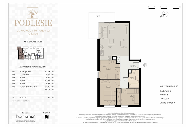 Apartament wakacyjny 74,04 m², piętro 3, oferta nr 6A.10