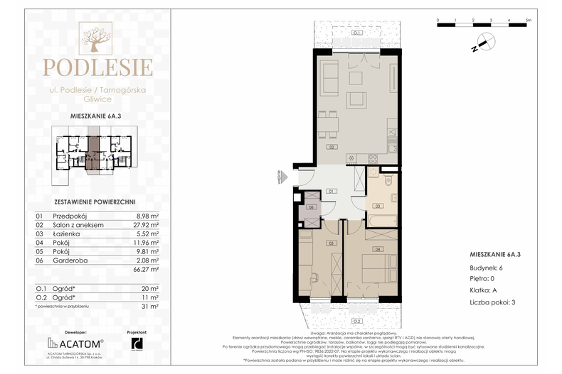 Apartament wakacyjny 66,27 m², parter, oferta nr 6A.3