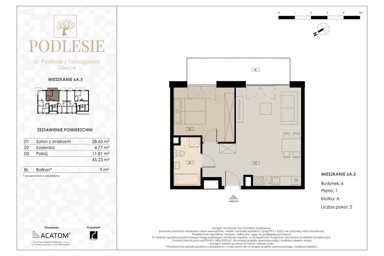 Apartament wakacyjny 45,23 m², piętro 1, oferta nr 6A.5